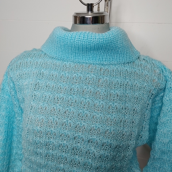 VINTAGE textured knit turtleneck L - Picture 3 of 10